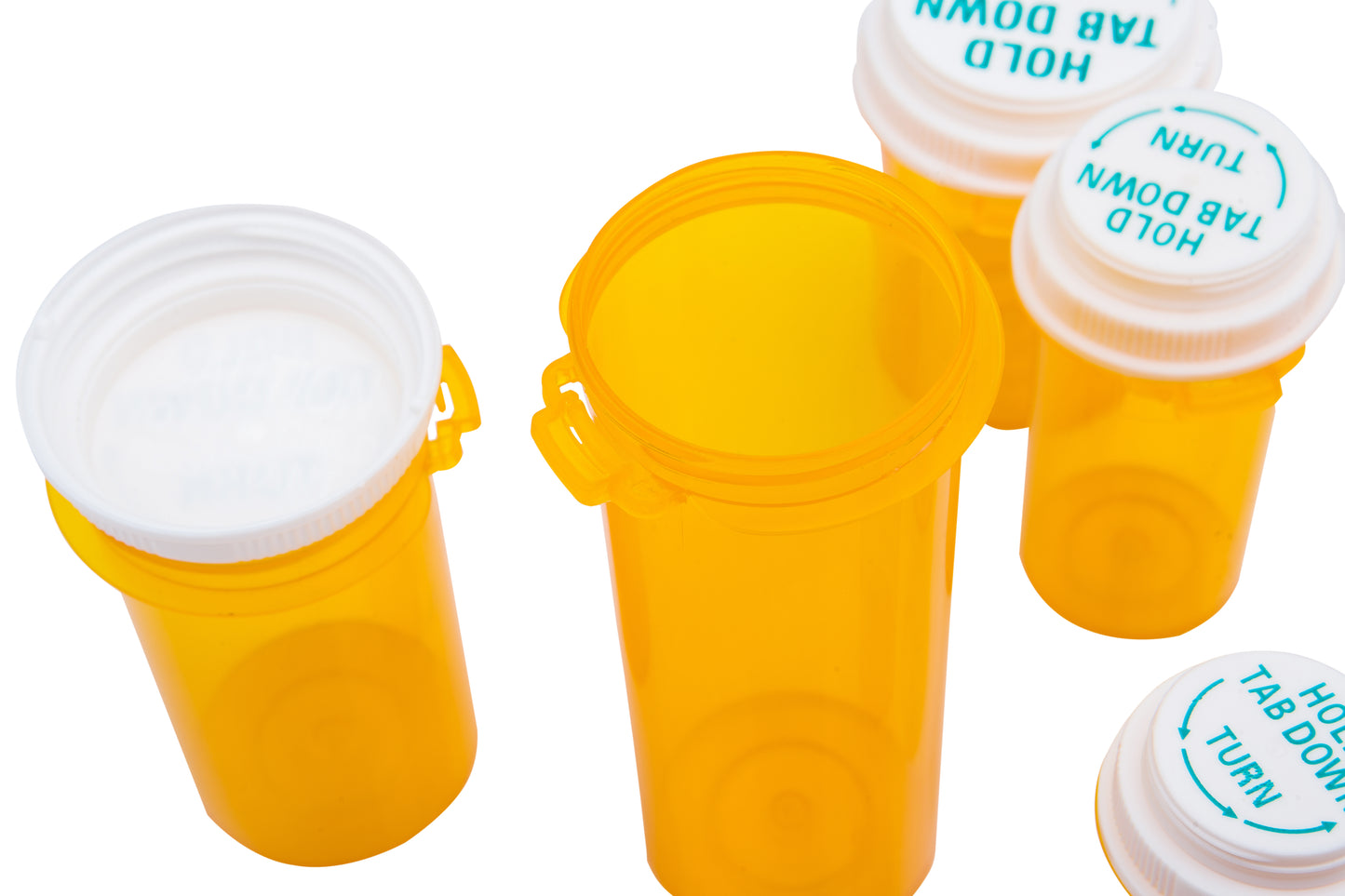 Thumb-Click Vials with Reversible Bottle